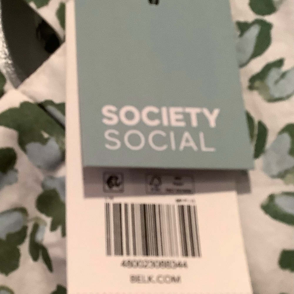 Crown & Ivy x Society Dress Cabana Off White and Green Maxi 100% Cotton NEW - Picture 13 of 13